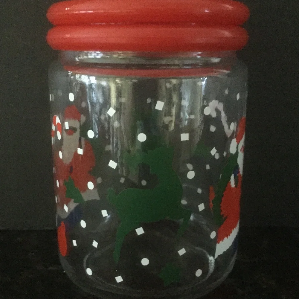 Santa & Reindeer Christmas Candy/Treats Jar/Snow/Trees & More/NEW!